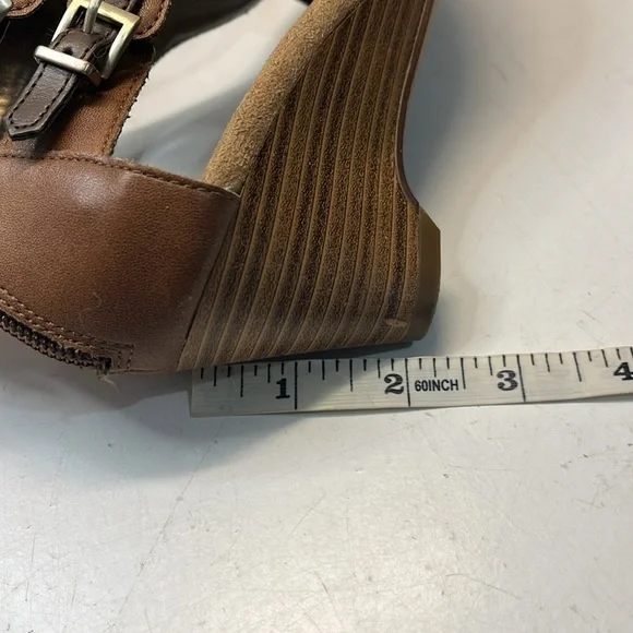 Aerosoles A2 Heelrest Mayflower Wedge Brown Faux Leather Ankle Zip Sandals, 6 - Picture 11 of 11